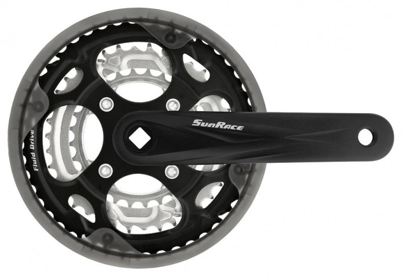 Crankstel 7/8 speed SunRace FCM300 48-38-28T/170mm voor vierkante as - zwart