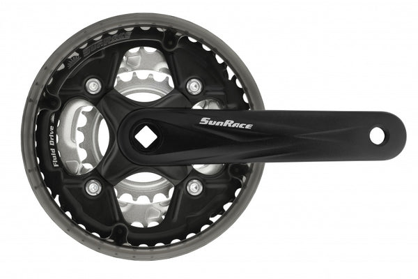Crankstel 7/8 speed SunRace FCM500 42-34-24T/170mm voor vierkante as - zwart