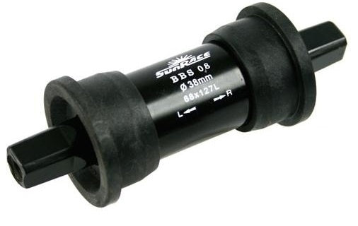 Trapas Sunrace 127mm/ ø38 inslagcups - spieloos - Zwart