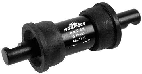 Trapas Sunrace 136mm/ø40 inslagcups - met spie - Zwart