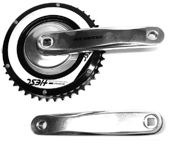 crankstel Hesc e-bike 38T 20 cm zilver/zwart