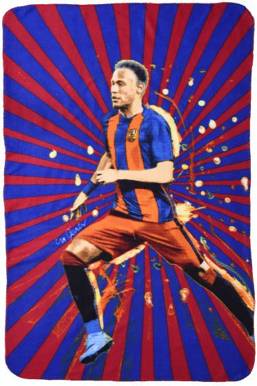 fleecedeken Neymar Junior 100 x 140 cm blauw/rood