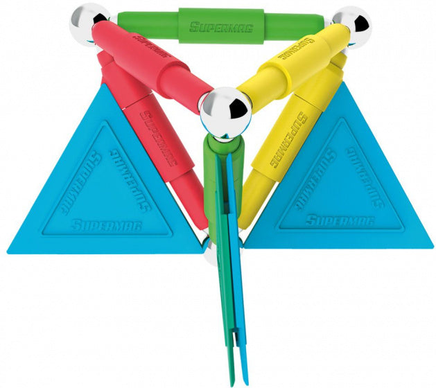 magneetspeelgoed Colorstix staal rood/geel 20-delig