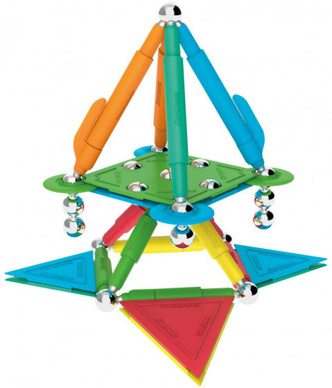 magneetspeelgoed Colorstix staal rood/geel 50-delig