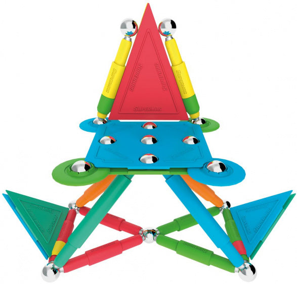 magneetspeelgoed Colorstix staal rood/geel 50-delig