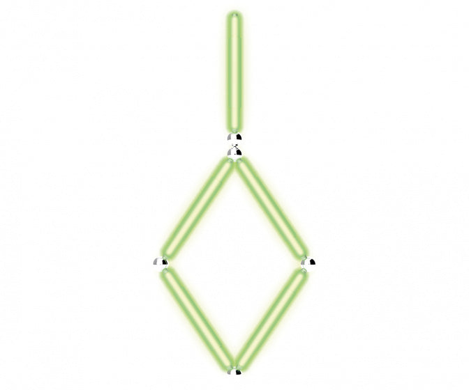magneetspeelgoed Glowstix staal groen/geel 10-delig