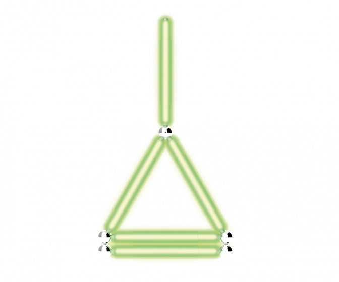magneetspeelgoed Glowstix staal groen/geel 10-delig