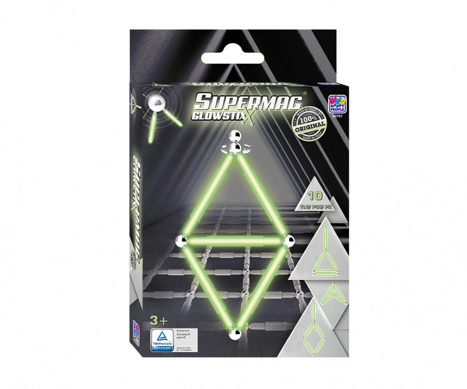 magneetspeelgoed Glowstix staal groen/geel 10-delig