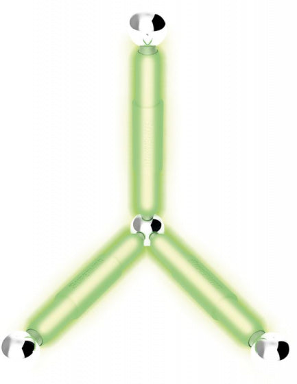 magneetspeelgoed Glowstix staal groen/geel 7-delig