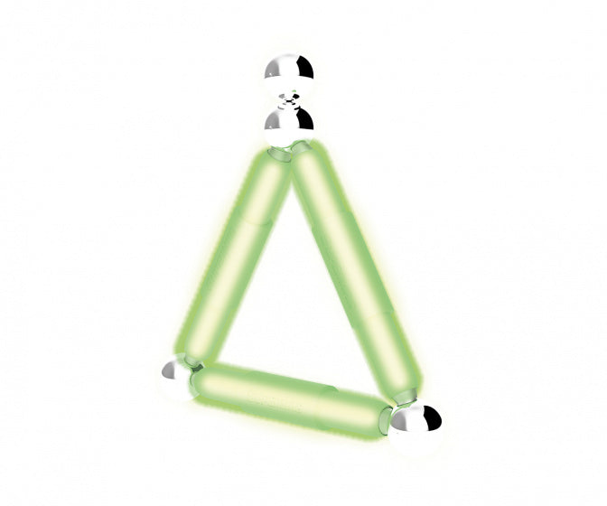 magneetspeelgoed Glowstix staal groen/geel 7-delig