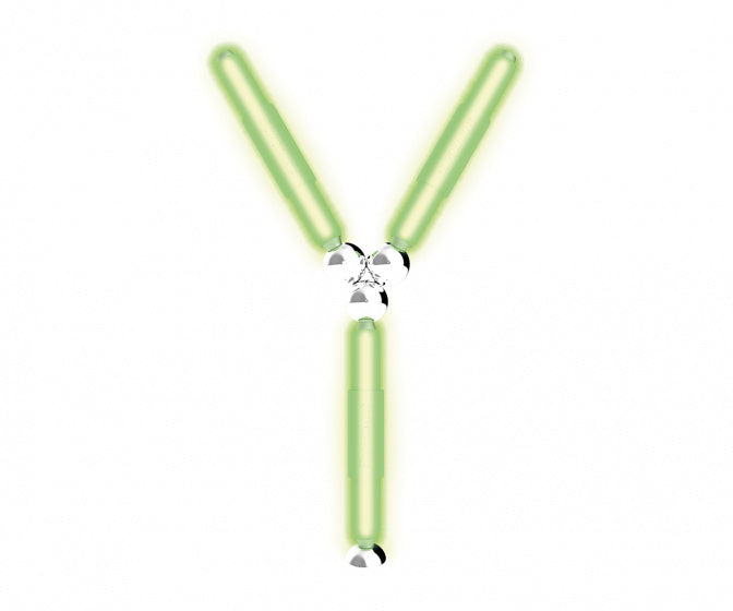 magneetspeelgoed Glowstix staal groen/geel 7-delig