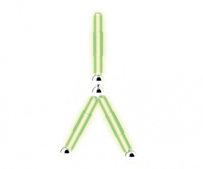 magneetspeelgoed Glowstix staal groen/geel 7-delig