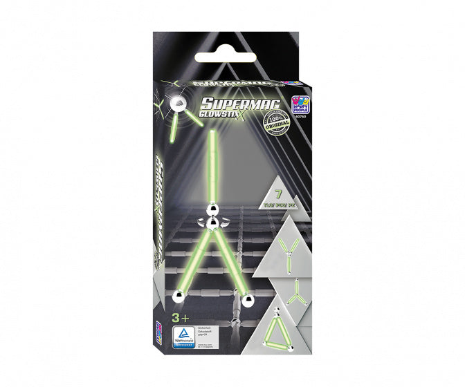 magneetspeelgoed Glowstix staal groen/geel 7-delig