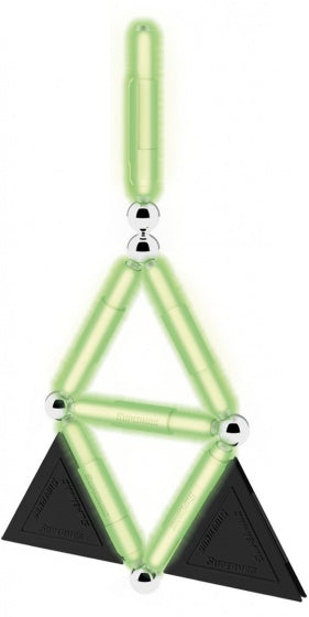 magneetspeelgoed Glowstix staal zwart/groen 20-delig