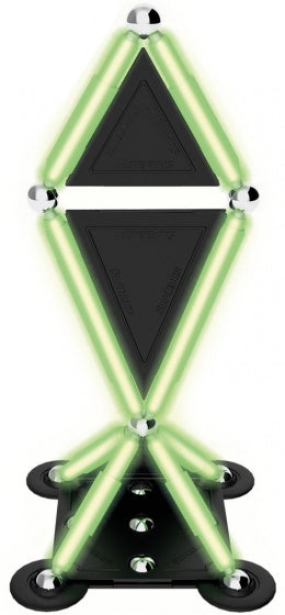 magneetspeelgoed Glowstix staal zwart/groen 40-delig