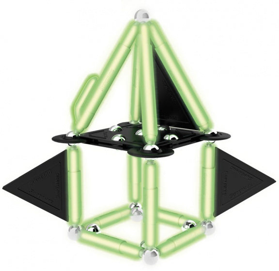 magneetspeelgoed Glowstix staal zwart/groen 50-delig