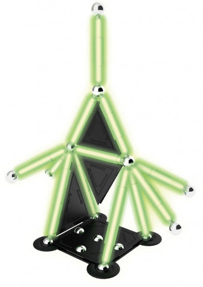 magneetspeelgoed Glowstix staal zwart/groen 50-delig