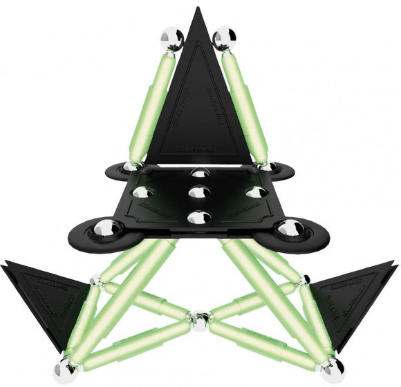 magneetspeelgoed Glowstix staal zwart/groen 50-delig