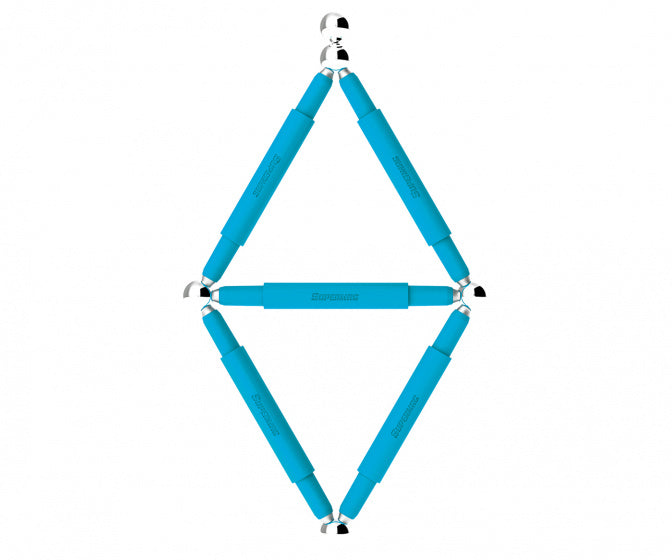 magneetspeelgoed Stix junior staal blauw 10-delig