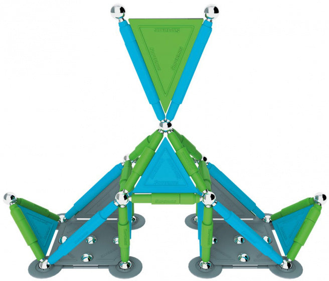 magneetspeelgoed Stix staal groen/blauw 100-delig