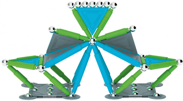 magneetspeelgoed Stix staal groen/blauw 100-delig