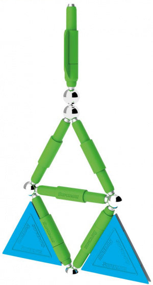 magneetspeelgoed Stix staal groen/blauw 20-delig