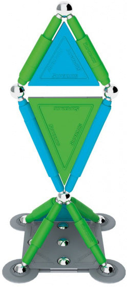 magneetspeelgoed Stix staal groen/blauw 40-delig