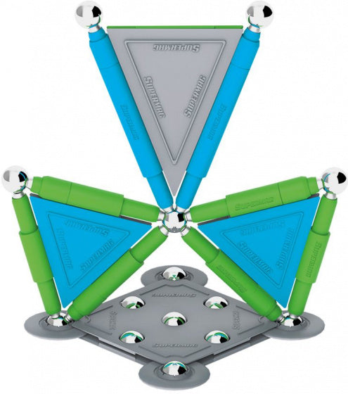 magneetspeelgoed Stix staal groen/blauw 40-delig