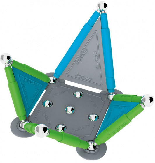magneetspeelgoed Stix staal groen/blauw 40-delig