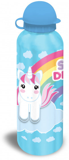 bidon unicorn aluminium blauw 500 ml