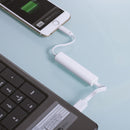 USB-oplaadkabel met 500 mAh powerbank 28 cm wit