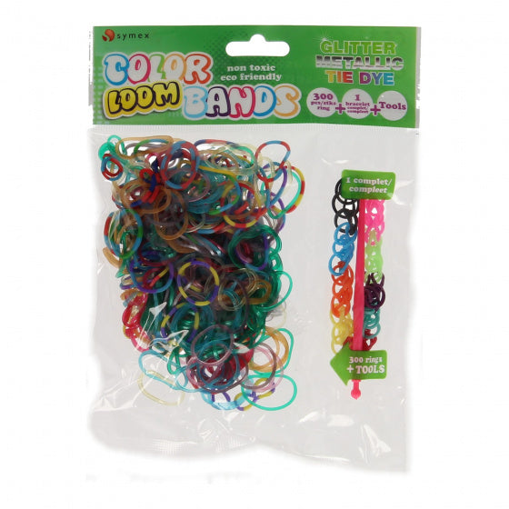 loombandjes Metallic Tie Dye meisjes rubber 300 stuks