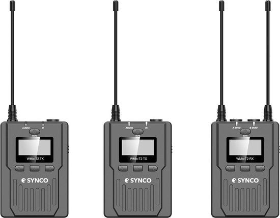 microfoonset WMic-T2 8,4 cm zwart 3-delig