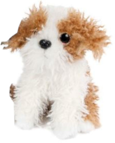 knuffelhond junior 19 cm pluche wit/bruin