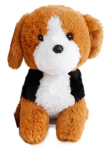 knuffel Hond junior 32 cm pluche bruin/wit/zwart