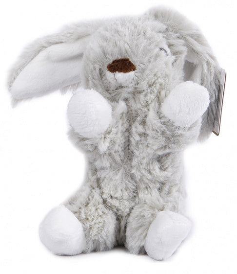 knuffel konijn zittend 12 cm pluche grijs/wit
