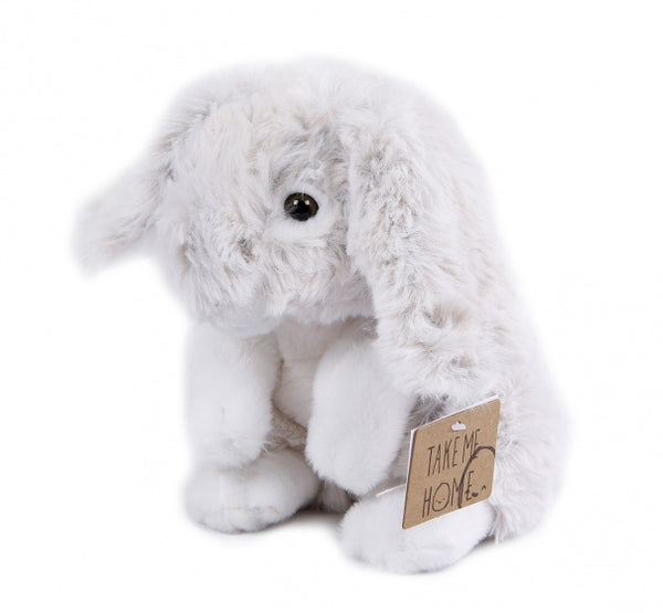 knuffel konijn pluche 20 cm grijs