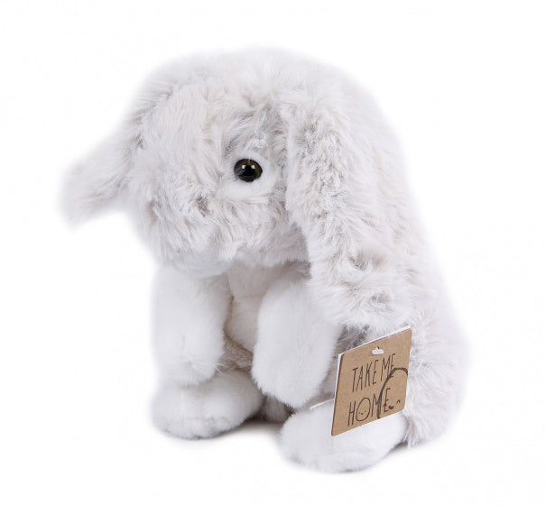 knuffel konijn pluche 20 cm grijs