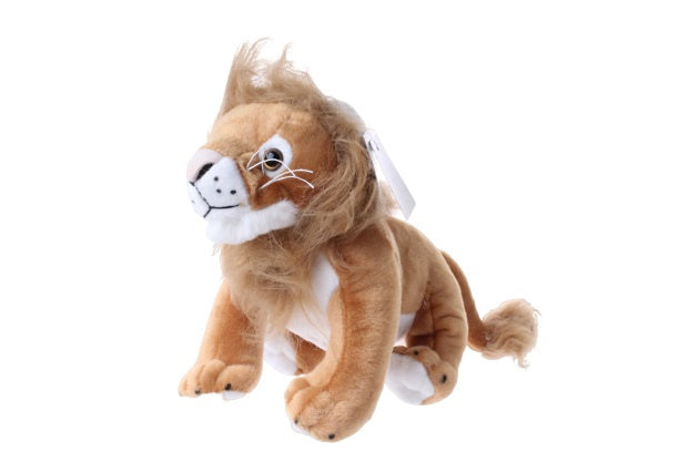 knuffel leeuw junior 38 cm pluche bruin/wit