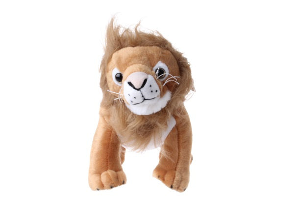 knuffel leeuw junior 38 cm pluche bruin/wit