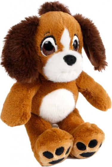 knuffelhond junior 23 x 31 cm pluche bruin/wit