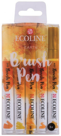brushpennen Ecoline oranje 5 stuks