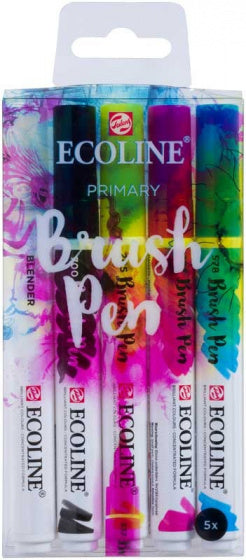 markeerstiften Ecoline Brush Pen primary 5 stuks