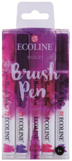 brushpennen Ecoline violet 5 stuks