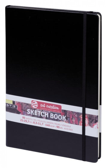 schetsboek 30 x 21 cm papier zwart/wit 80 vellen