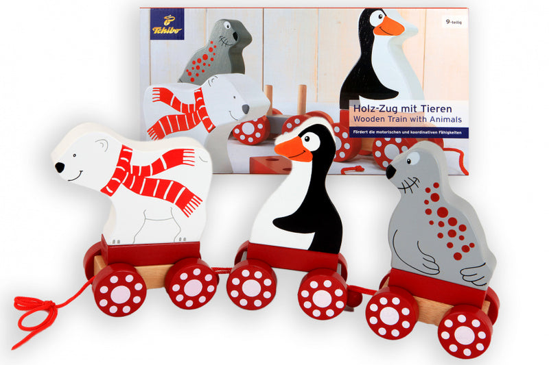 houten trein pooldieren 9 delig