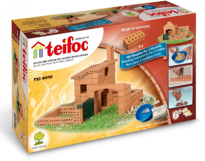 bouwdoos huis junior steen bruin/groen 80-delig