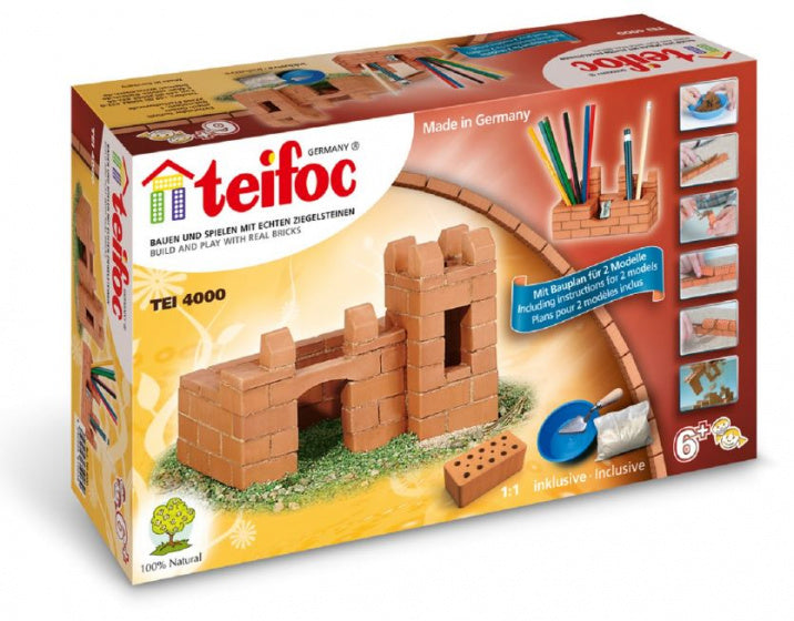 bouwdoos kasteel/pennenhouder junior steen bruin