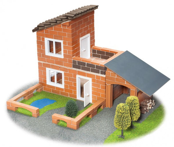 bouwdoos villa met garage steen bruin 330-delig