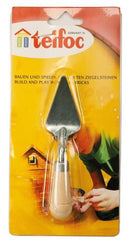 troffel junior 15 x 7,5 cm staal/hout blank/zilver